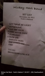 Setlist - Mickey Hart Band