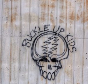 Buckle Up Kids - Steal Your graffiti right off the shed!