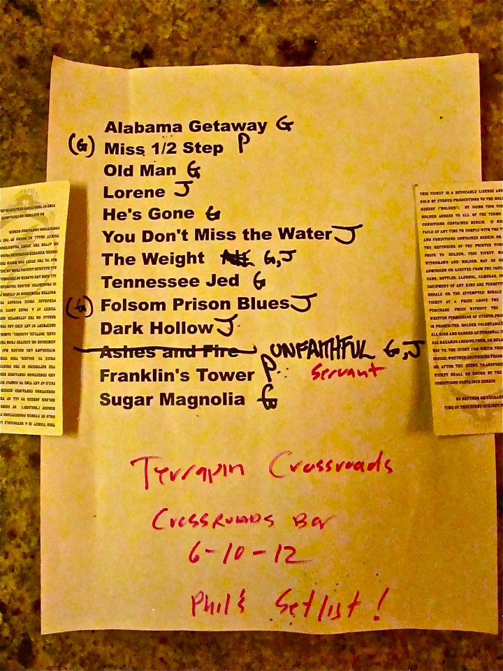 SETLIST Phil Lesh, Grahame Lesh, Ross James, & Jon Graboff, Terrapin