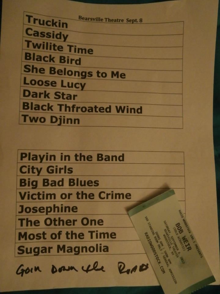 Deadheadland ();} Bob Weir by Robin S setlist